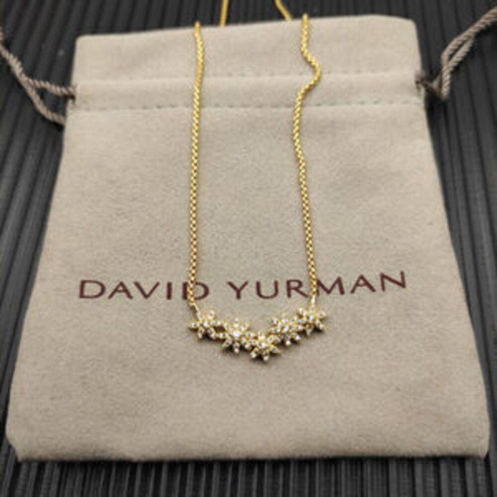 David Yurman Gold Five-Shaped Interlocking Necklace